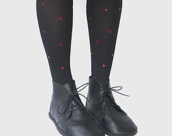 Desert boots, Barefoot shoes, Zero drop - Leona boots in Black matte Leather - Minimalist Leather Boots