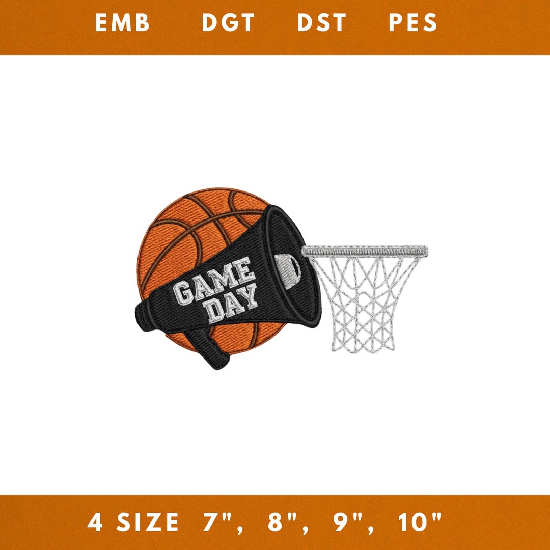Basketball Machine Embroidery File Game Day Crochet Hoop Sports Mom ...