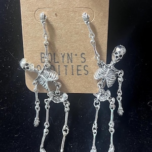 Silver Flexible Skeleton Earrings