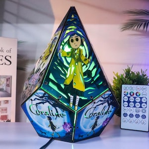 coraline wooden lamp glowing design