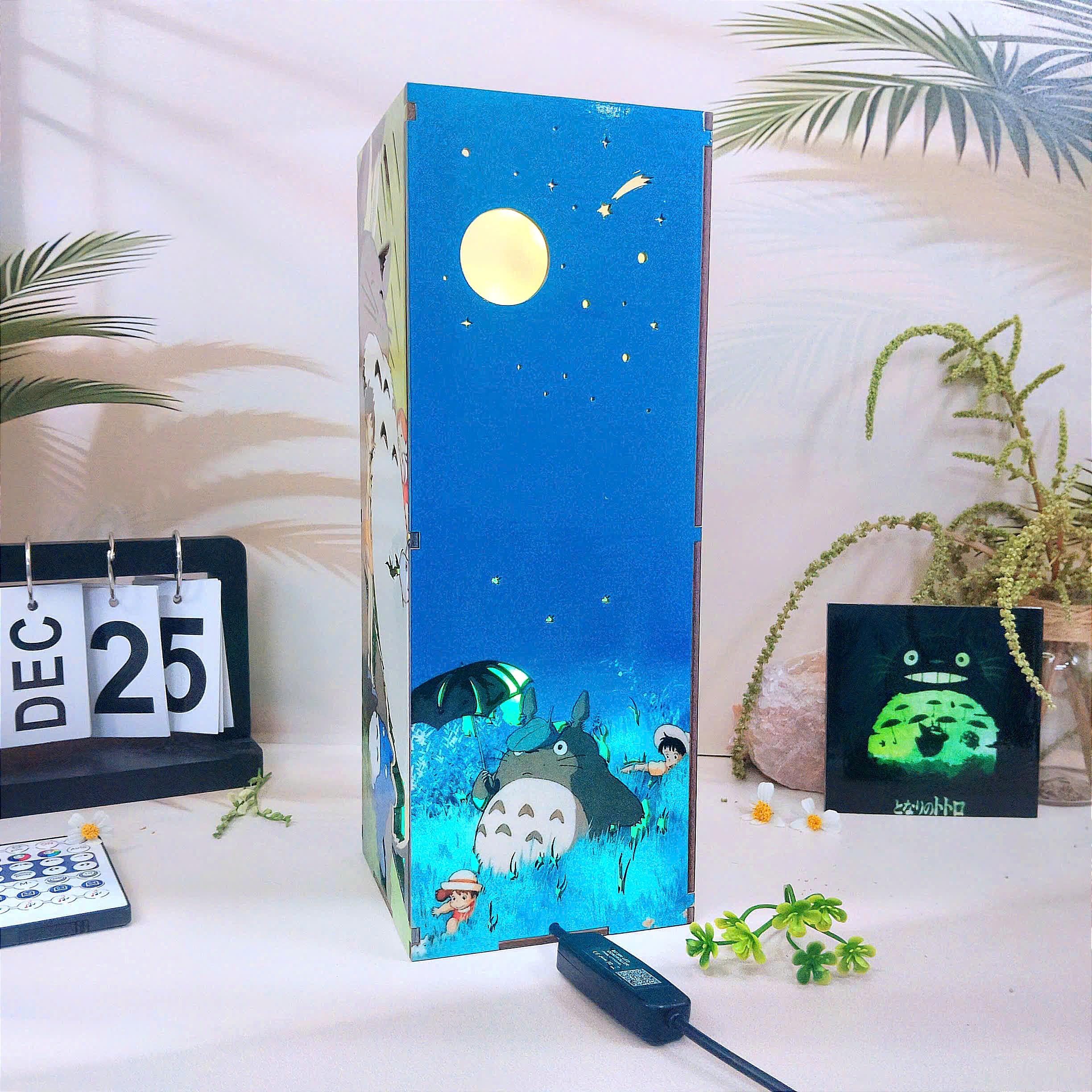 TTR Forest Spirit- Wooden Box Lamp, Handmade Anime Led Light, TTR