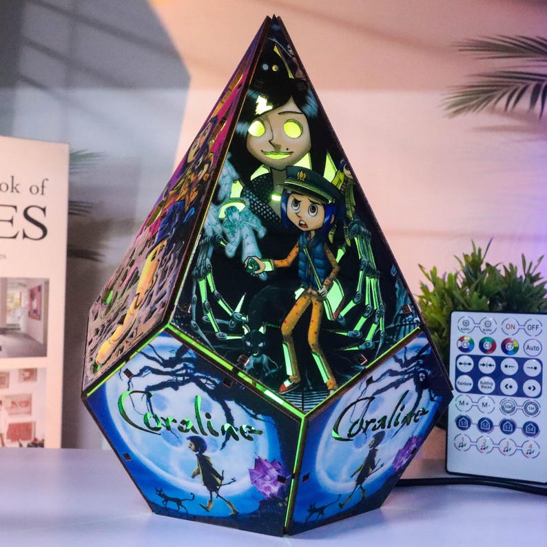 coraline lamp button eyes LED light