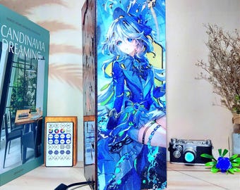 GS Gaming- Wooden Box Lamp, RPG LED Light, RpG Gaming Led Light box, Handmade Gaming table lamp, Gamers room decor