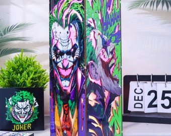 Joker - Trälåda-lampa, Färgglad skurk RGB LED-nattlampa, Unik leende clown Joker samlarpresent, Unik present till Joker-fans