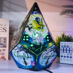 coraline lamp RGB spooky decor