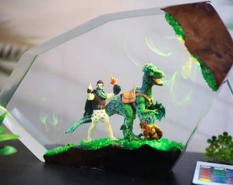 Dungeon Crawler Carl - Epoxihartslampa, Carl Mongo Mordecai, Handgjord fantasy LED-nattlampa, Cool födelsedagspresent till barn, Dungeon-fanspresent