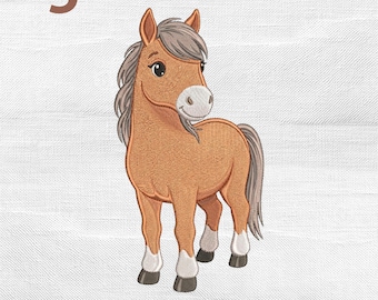 Little Horse Embroidery Design, Baby Farm Animal Stitch Pattern, Horse Lover Gift, Nursery Decor