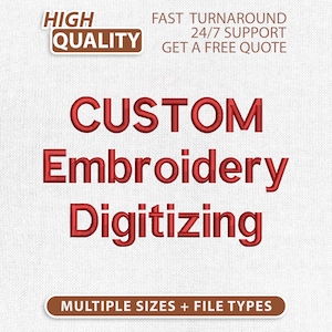 Custom Embroidery Digitizing, Personalized Embroidery Design, Convert Logo/Photo into Machine File Stitch Pattern