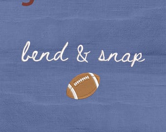 Bend and Snap Football Embroidery Design, Game Day Touchdown Season Sport Mom Embroidery File