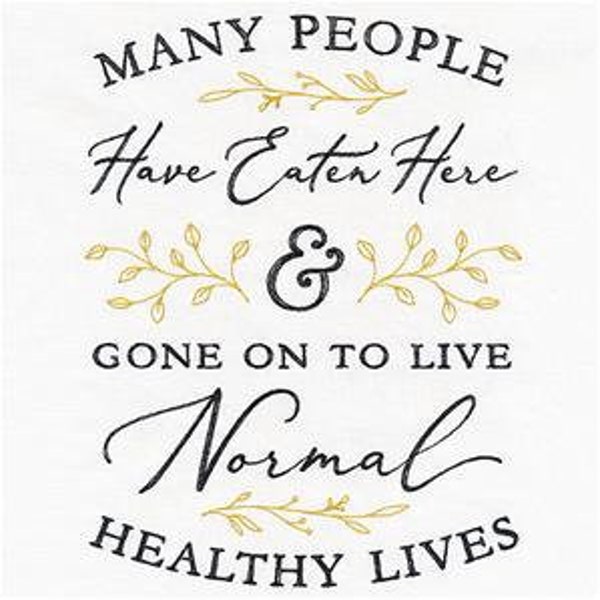 Many People Have Eaten Here | Embroidered Towel | Home Sweet Home | Embroidered Kitchen Towel | Dish Towel | Hostess Gift | Kitchen Linens