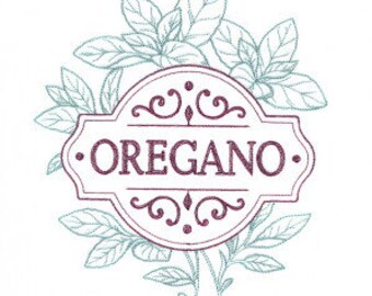Fresh From The Garden - Oregano | Embroidered Towel | Flour Sack Towel | Embroidered Tea Towel | Kitchen Towel | Dish Towel | Linens