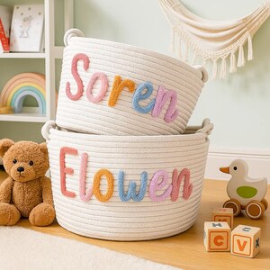 Handmade Name Basket, Toy Basket, Newborn Gift, Baby Toys Basket, Home Storage, Baby Name Gift,Baby Basket, Baby Name Gift