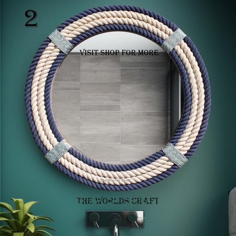 Nautical Rope Mirror: Coastal Beach House Wall Decor - Etsy