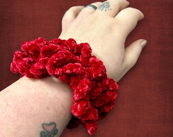 Red Velvet Hair Scrunchie Christmas Accessory Gift Valentine's Day Hair Tie
