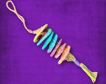 Rainbow Cat Spinner Yarn Toy to Hang from Cat Towers Purrfect for Play Time