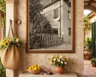 Porte d'entrée italienne ancienne | Histoire | Noir et blanc | Téléchargement numérique