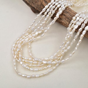 Natural Freshwater Pearls 3-4mm Baroque Shaped Pearls Irregular Pearl Jewelry Accessories Loose Beads A String about 35cm Long