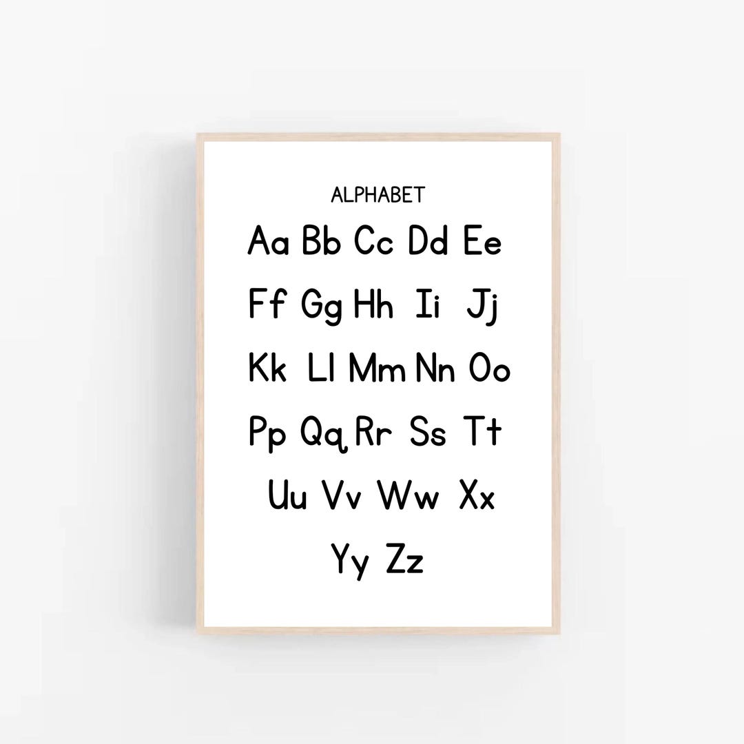 Alphabet Wall Art, ABC Print, Homeschool Letter Poster, Educational ABC ...