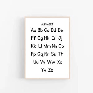 Alphabet Wall Art,  ABC Print, Homeschool Letter Poster, Educational ABC Print, Alphabet Printable Art, Poster With English Alphabet
