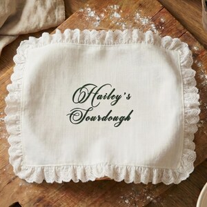 Personalized Sourdough Bread Embroidered Towel,Bulk Fermenting, Custom Embroidery Banneton Liner for Bread Baking,Kitchen Gift for Bakers image 9
