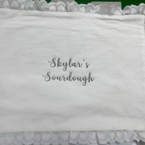 Personalized Sourdough Bread Embroidered Towel,Bulk Fermenting, Custom Embroidery Banneton Liner for Bread Baking,Kitchen Gift for Bakers image 7