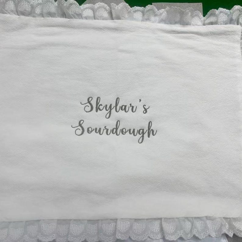 Personalized Sourdough Bread Embroidered Towel,Bulk Fermenting, Custom Embroidery Banneton Liner for Bread Baking,Kitchen Gift for Bakers image 7