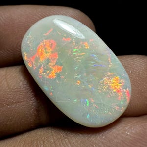 Australian Coober Pedy Opal Gemstone: 9ct Rectangle Cabochon, Multi-Color image 2