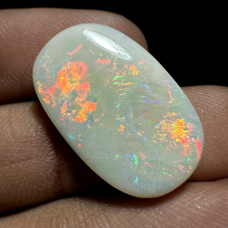 Australian Coober Pedy Opal Gemstone: 9ct Rectangle Cabochon, Multi-Color image 2