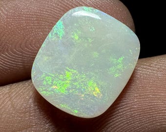 Australian Coober Pedy Opal: 4.30 ct Rectangle Gemstone, Multi-Color Flash