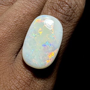 Australian Coober Pedy Opal Gemstone: 9ct Rectangle Cabochon, Multi-Color image 4