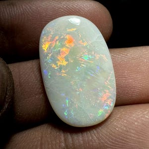 Australian Coober Pedy Opal Gemstone: 9ct Rectangle Cabochon, Multi-Color image 5