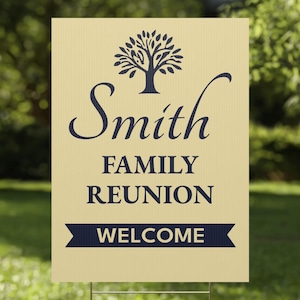 Personalized Family Reunion Yard Sign: Double-Sided Weatherproof Welcome Decor