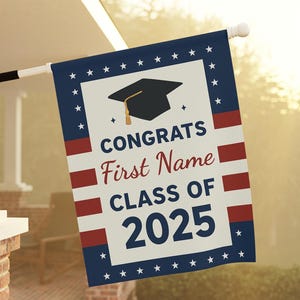 Personalized Graduation Banner: Patriotic Celebration Decor