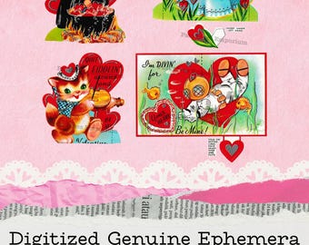 Vintage Style Valentine's Day Animals: Printable Paper Crafts