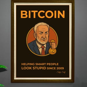 Bitcoin Satire Print - Shifty Shiff - Bitcoin Villain 1 - Crypto Wall Art, BTC Decor, Digital Download, Funny Bitcoin Poster, Bitcoin Gift