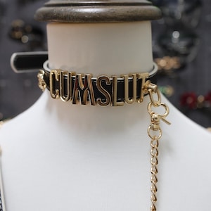Customizable Heat Reactive Choker: Black to Grey Color Change, Gold Letter D-Ring Collar