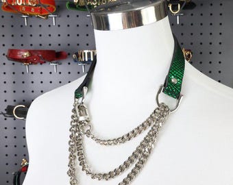 Läderkedja Choker: Gotisk Punk Rostfritt Stål Halsband, Unisex Gåva