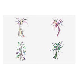 Artistic Trees Sticker Sheets, Nature Plant Stickers, Hand Drawn Tree Decals, Forest Planner Decor, Greenery Scrapbook Labels