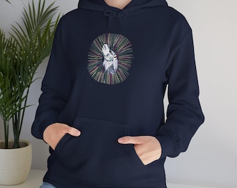 Wolf Hoodie | Hand-Drawn Wolf Illustration Sweatshirt