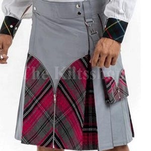 Scottish Utility Kilt Hybrid Custom Made Premium Kilt For Men - 40 Colors - Cargo Pockets Kilt - Kilt For Him - Hybrid Kilt - Scotland Kilts