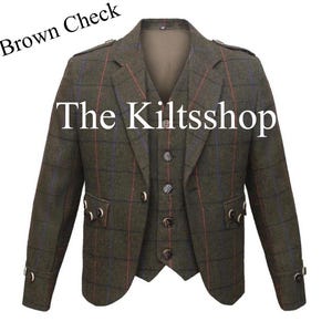 Veste kilt à losanges | Veste kilt de mariage pour homme | Veste kilt | Veste écossaise | Veste Argyll | Veste kilt en laine | Veste kilt faite main