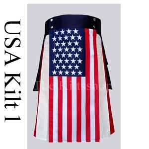 Premium - Scottish Utility Cotton Kilt For Men - Size 30 to 62 - Various Colors - Tactical Duty Kilt - USA Kilt - Flag Kilt - American Kilts