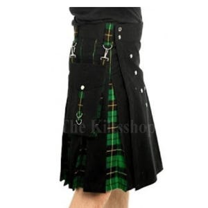 Scottish Utility Kilt Hybrid Custom Made Premium Kilt For Men - 40 Colors - Cargo Pockets Kilt - Modern Kilt - Black Tartan Kilt - Men Kilts