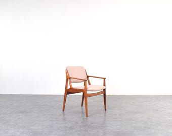 Mid-Century Teak & Wool Ella Armchair by Arne Vodder for Vamo Sønderborg, 1960s.
