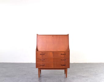 Mid-Century Danish Teak Secretary by Gunnar Nielsen for Tibergaard, 1960s.