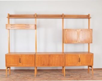 Mid-Century Teak Wall Unit by Kjell Riise for Rival Brodrene Jatogs, 1960s, Set of 3