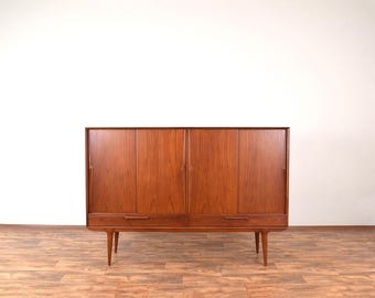 Mid-Century Danish Teak Highboard Model 13 by Gunni Omann for Omann Jun, 1960s.