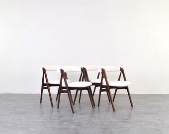 Mid-Century Danish Teak Dining Chairs by Th. Harlev for Farstrup, 1960s, Set of 4.
