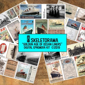 Golden Age of Ocean Liners Digital Ephemera Kit