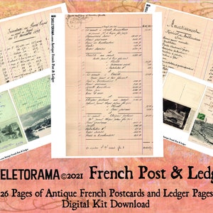 Digital Download - Antique French Post & Ledgers